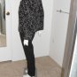 Chico's Black Scrolls Silk Lined Blazer Long Sleeves Size 2