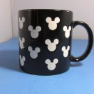 Disney's Mickey Mouse Mug Black w/ White Mickey's All Over
