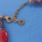 Barse Red & Purple Agate Gemstone Bead Necklace Sterling Silver Chain Signed