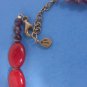 Barse Red & Purple Agate Gemstone Bead Necklace Sterling Silver Chain Signed