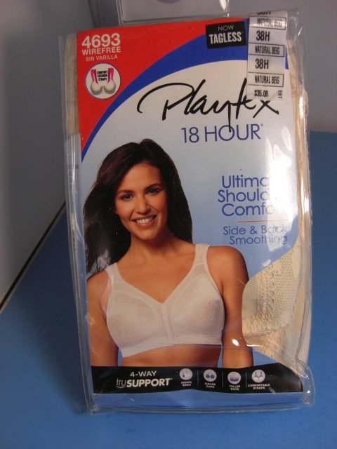 Playtex Natural Beige 18 Hour Comfort Strap Full Coverage Bra, US Size 38H