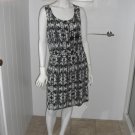 Olive + Oak A Line Dress Abstract Print Pockets Sleeveless Women Two Tone Dress M
