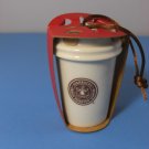 Starbucks Christmas Ornament To Go Cup 1971 Brown Siren Logo Ceramic Holiday