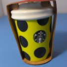 New Starbucks 2015 Yellow Citron Polka Dot Cup Christmas Ornament Ceramic