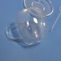 Pair (2) Clear Glass Double Wall Coffee Espresso Cups Saucers & Glass Spoons