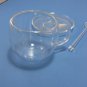 Pair (2) Clear Glass Double Wall Coffee Espresso Cups Saucers & Glass Spoons
