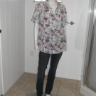 Karen Scott Cotton Rich Floral Button Front Blouse Size 2X