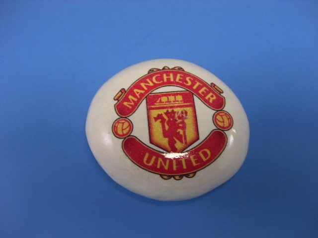 Enamel Paperweight Manchester United Football Club With Club Crest