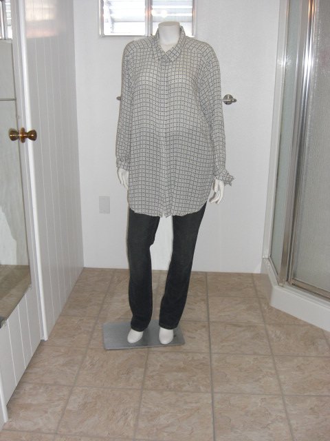 LIZ CLAIBORNE Simply LIZ White/Multi Print Ecovero Button Down Shirt Size 3X