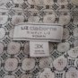LIZ CLAIBORNE Simply LIZ White/Multi Print Ecovero Button Down Shirt Size 3X