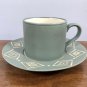 Pottery Barn Bongo Coffee Cup And Saucer Set Sage Green Diamond Japan Ceramic Mug