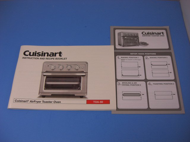 CUISINART TOA-60 Air Fryer Toaster Oven Instruction & Recipe Booklet ...