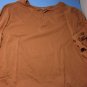 Old Navy Soft-Washed Light Brown T-Shirt Short Sleeve Front Buttons Sz. XL Tall