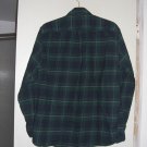Jacks Mens Large Heritage Flannel Button Shirt Long Sleeve Blue/Green Plaid Pockets