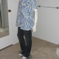 KAREN SCOTT Woman Blue-White Asymmetrical-Stripe Top Short Sleeves Stretch Knit Top Size 2X
