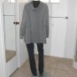 Catherines Black/White Stripes Half Zip Up Soft Stretch Hooded Jacket Sz 1XWP (18-20WP)