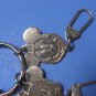 Three Faces Mickey Mouse Disney Silver Toned Metal Keychain