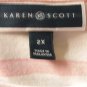 KAREN SCOTT Woman Scoop-Neck Short-Sleeve Horizontal Stripes Top Stretch Knit Top Size 2X