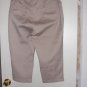 Catherines Sateen Stretch Womens 16W Capri Beige Cotton Blend Zip Elastic Waist