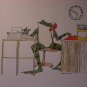Frog Office Business Manager Drawing Print by B. Garlick