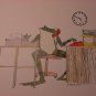 Frog Office Business Manager Drawing Print by B. Garlick