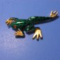 Long Legged Green Enamel Tree Frog Gold Tone Brooch