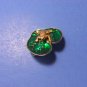 Green Lilly Pad Frog Gold Tone Pin Brooch
