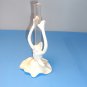 Dept. 56 White Ceramic Frog Sculpture With Clear Glass Bud Base