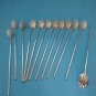 12 Sipper Straw Spoons Scallop Shell Mint Julep Cocktail Iced Tea Stirrers Straws