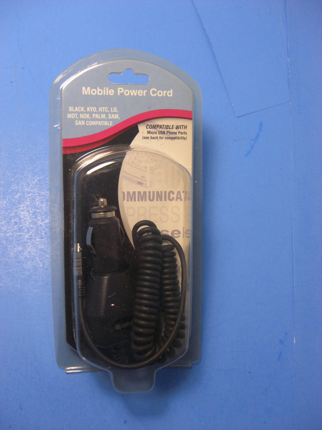 Cell Phone Mobile Power Cord #BEV9PIR For Some Motorola, Nextel & Blackberry NEW