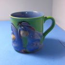 Eeyore Coffee Mug Disney Store Embossed 3D Blue Green 20 oz Winnie Pooh Jumbo