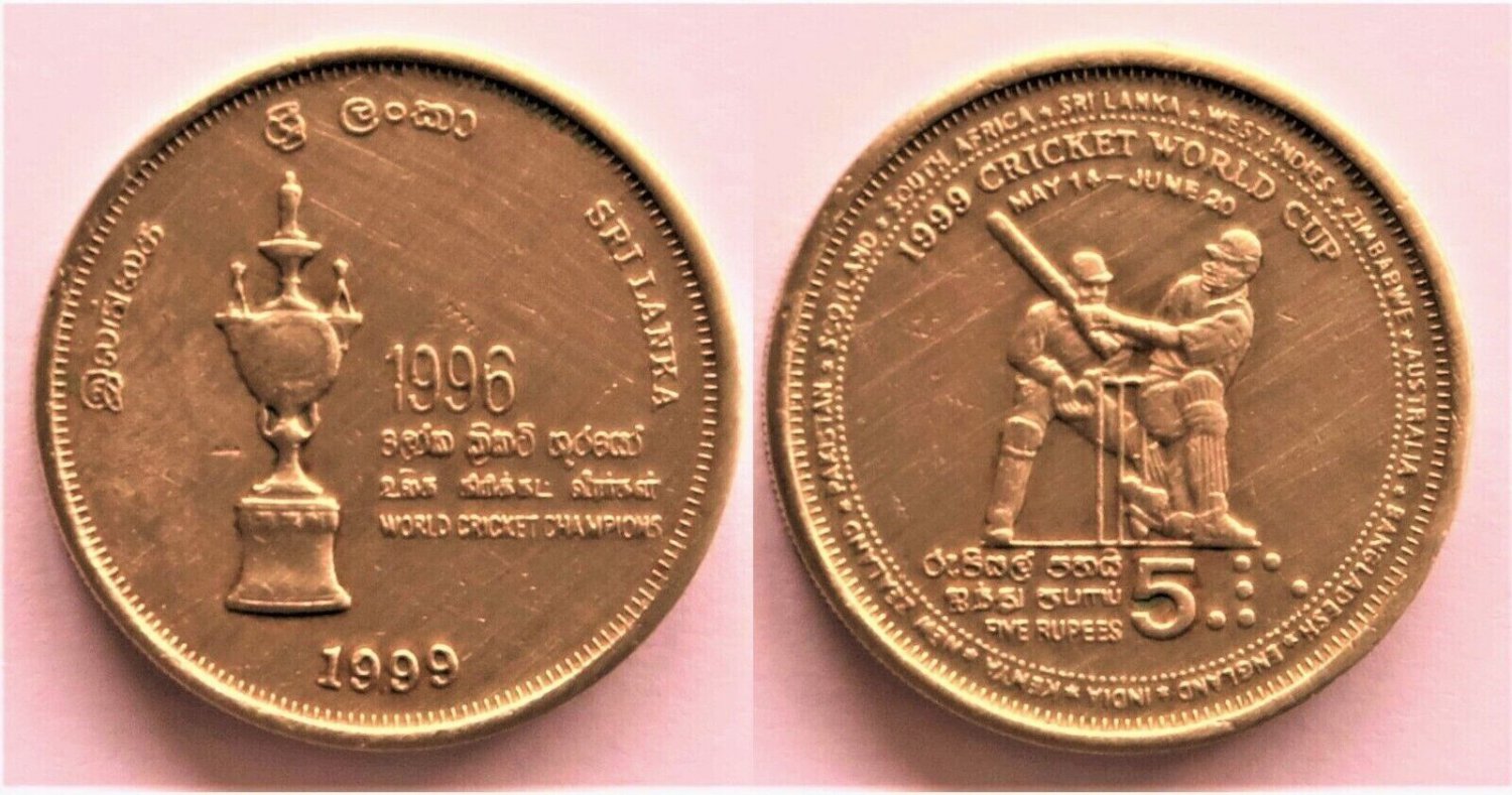 2pc 5 Rupees (1996 Cricket World Cup Winner) commemorative coin - Sri Lanka