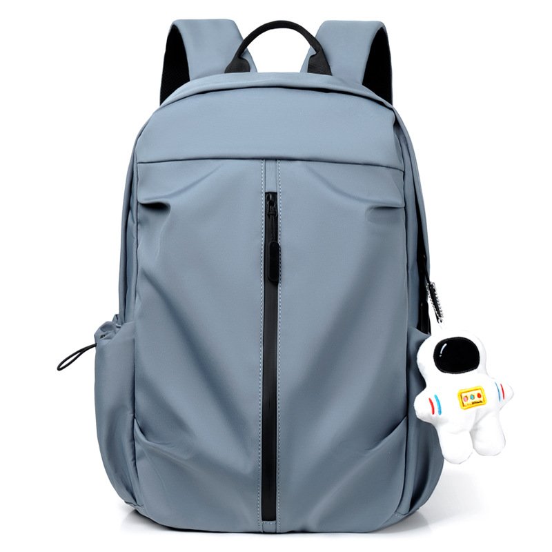 student's korean style simple backpack 9399 Blue with pendant