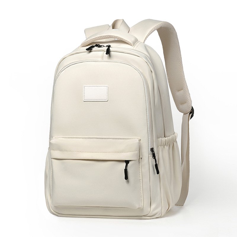 student's korean style simple backpack Natural White