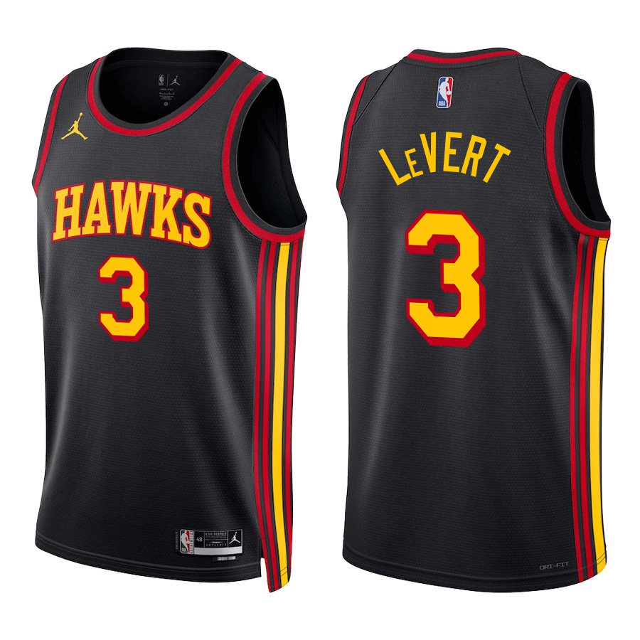 #3 Caris LeVert Black Atlanta Hawks Stitched Jersey