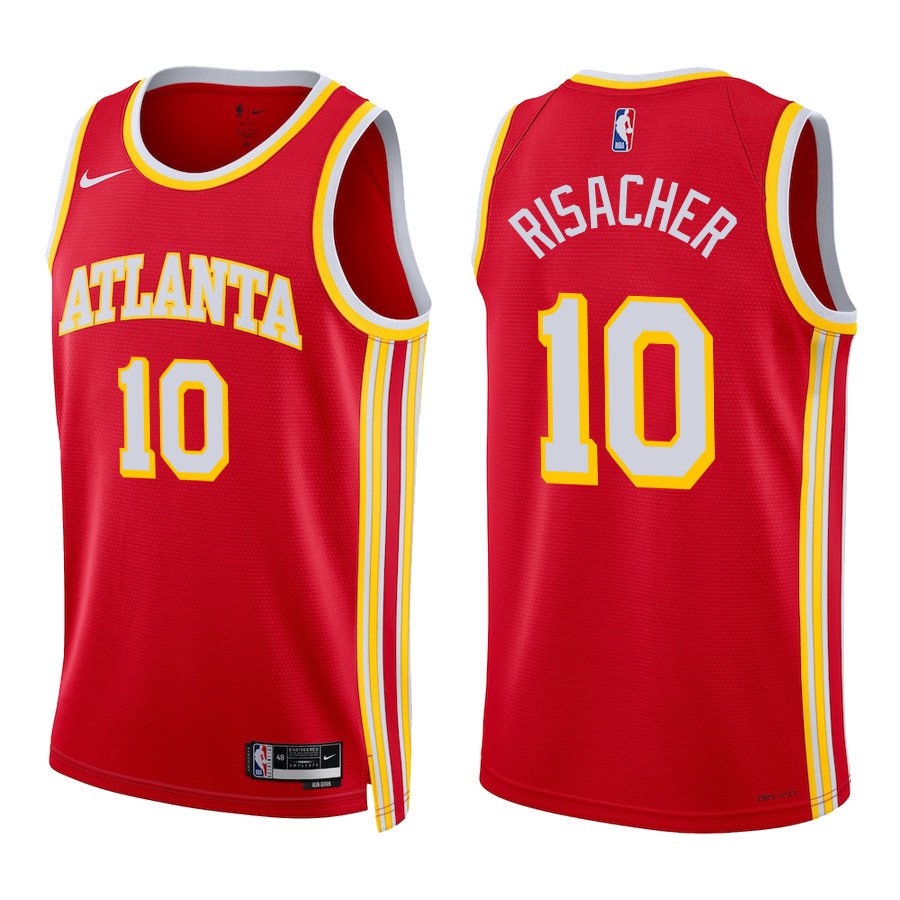#10 Zaccharie Risacher Red Atlanta Hawks Stitched Jersey