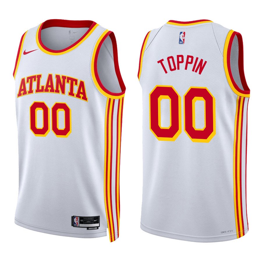 #00 Jacob Toppin White Atlanta Hawks Stitched Jersey