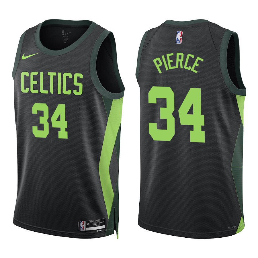 #34 Paul Pierce Black City Boston Celtics Stitched Jersey