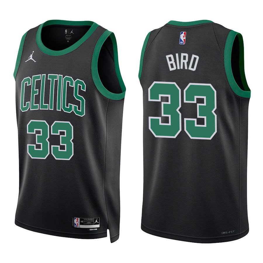 #33 Larry Bird Black Statement Boston Celtics Stitched Jersey