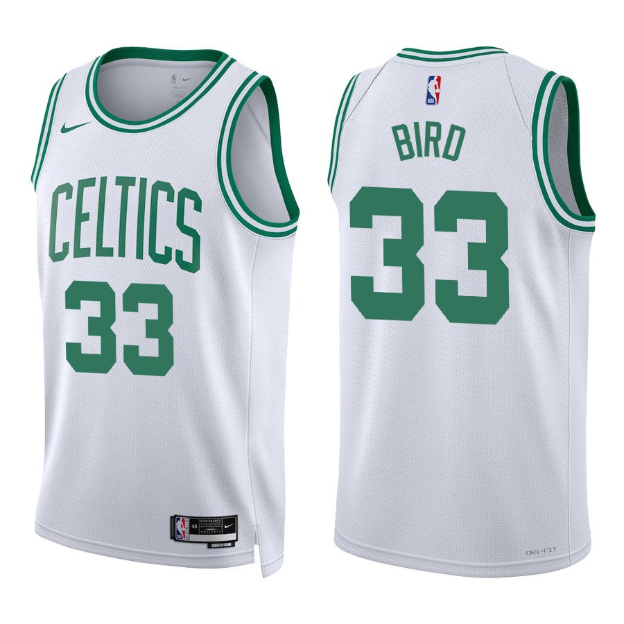 #33 Larry Bird White Boston Celtics Stitched Jersey