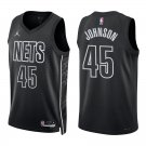 #45 Keon Johnson Black Statement Brooklyn Nets Stitched Jersey