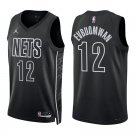 #12 Tosan Evbuomwan Black Statement Brooklyn Nets Stitched Jersey