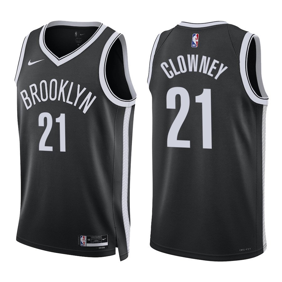 #21 Noah Clowney Black Brooklyn Nets Stitched Jersey