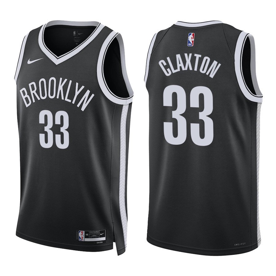 #33 Nicolas Claxton Black Brooklyn Nets Stitched Jersey