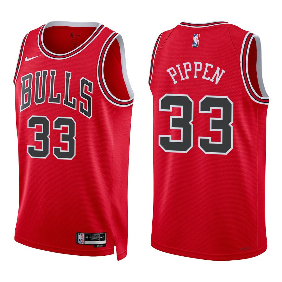 Chicago Bulls #33 Scottie Pippen Red Stitched Jersey