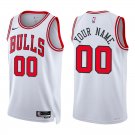 Chicago Bulls #00 Custom Name And Number White Stitched Jersey