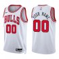 Chicago Bulls #00 Custom Name And Number White Stitched Jersey