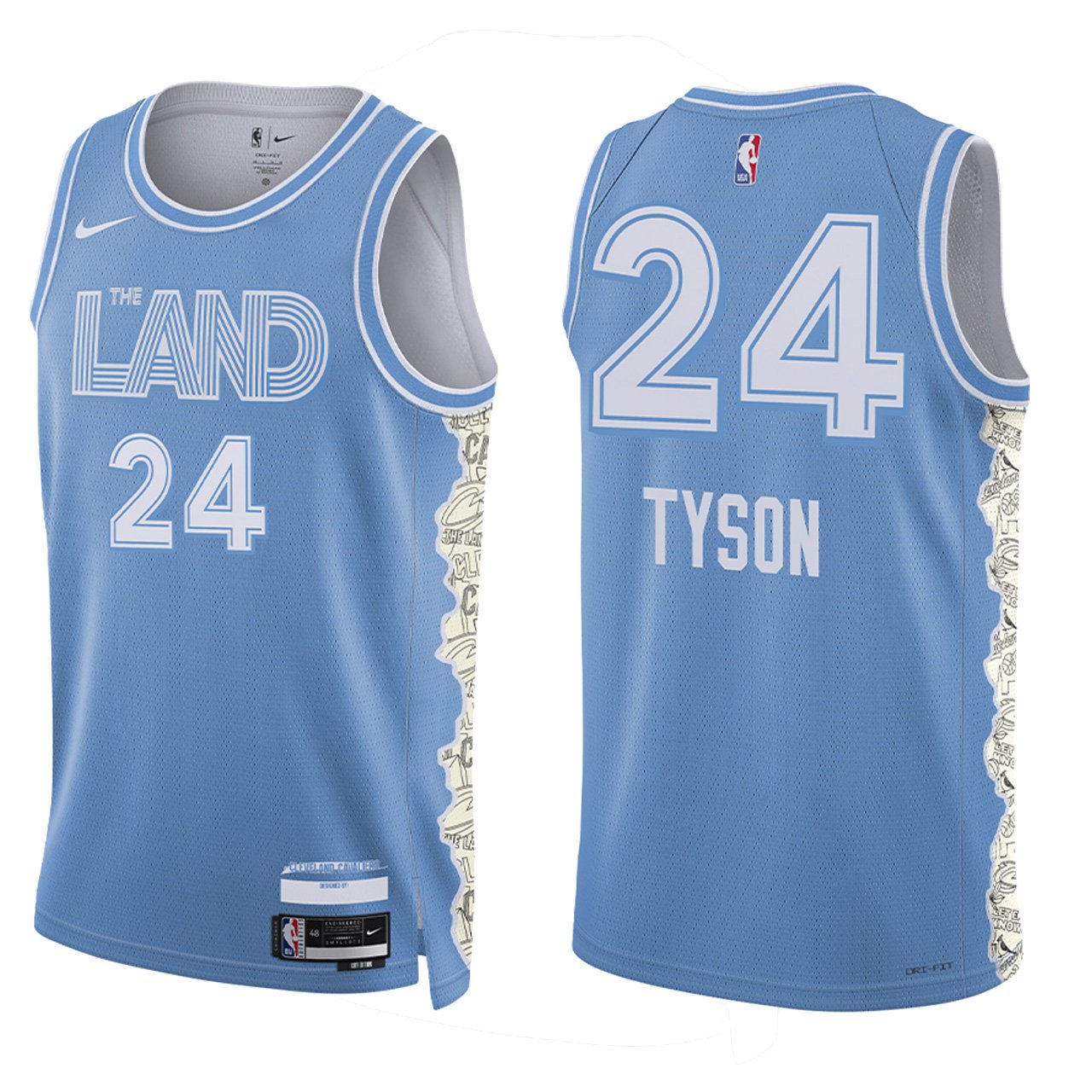 Cleveland Cavaliers #00 Jaylon Tyson Blue City Stitched Jersey