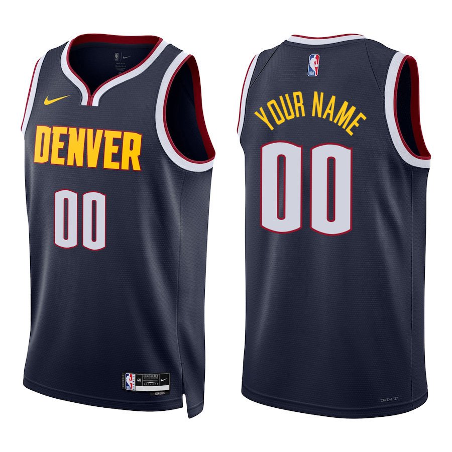 Denver Nuggets #00 Custom Name And Number Navy Stitched Jersey