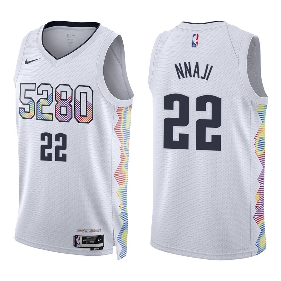 Denver Nuggets #22 Zeke Nnaji White City Stitched Jersey